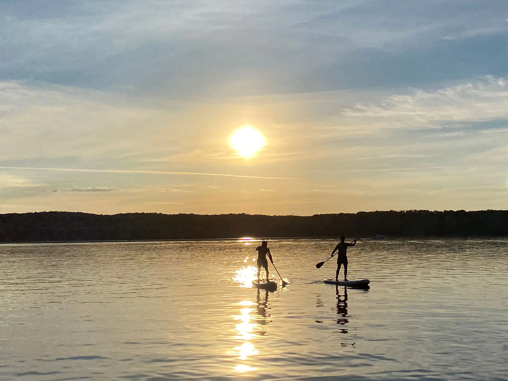 Kayaking at sunset
